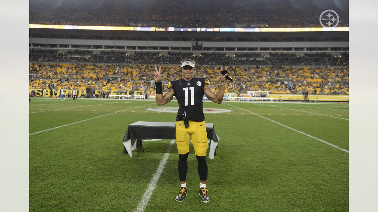 Pittsburgh Steelers safety Donovan Stiner (26) takes the field at the start  of the Steelers 26-20 preseason win over the Detroit Lions at Heinz Field  on August 21, 2021 in Pittsburgh. Photo