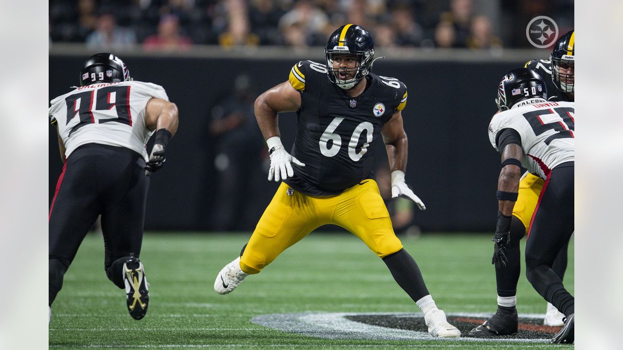 Pittsburgh Steelers offensive tackle Dylan Cook (60) protects the