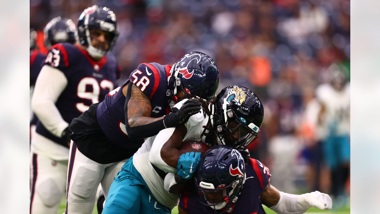 January 08, 2023: Indianapolis Colts defensive lineman Kwity Paye (51)  makes the tackle on Houston Texans running back Dare Ogunbowale (33) during  NFL game in Indianapolis, Indiana. John Mersits/CSM/Sipa USA.(Credit Image:  ©