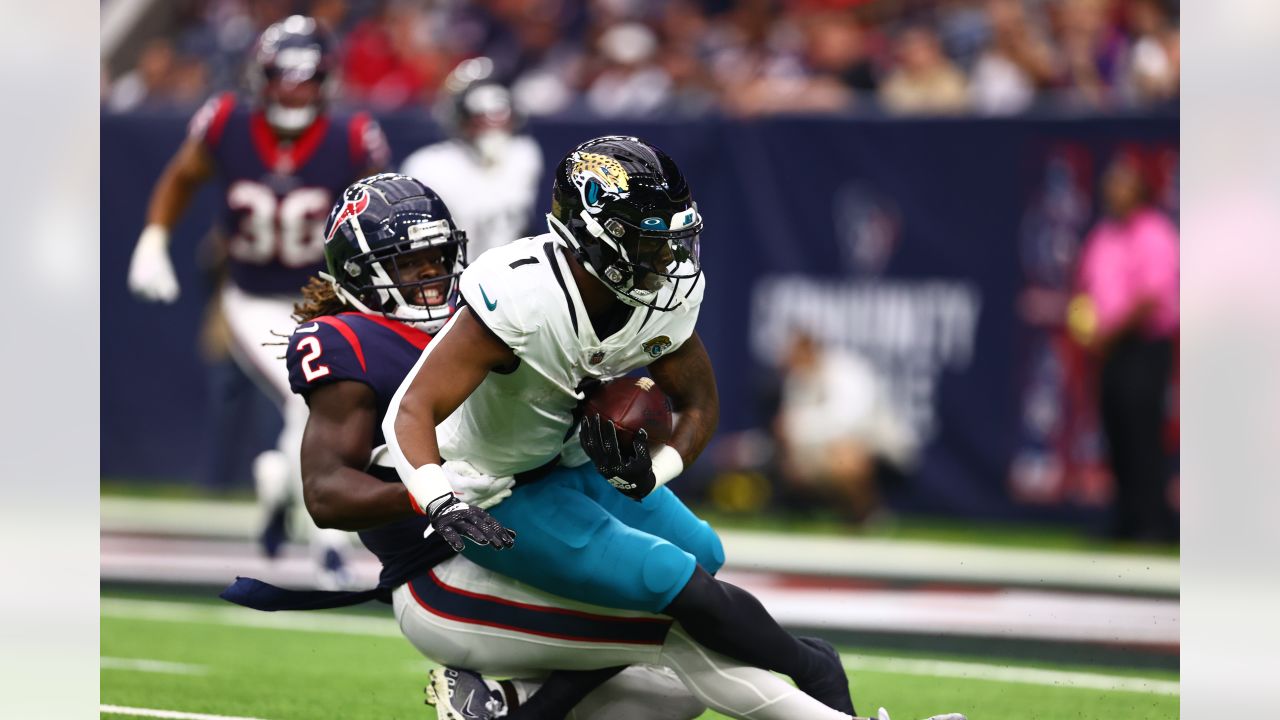 HOUSTON, TX - AUGUST 01: Houston Texans cornerback Desmond King II (25)  runs through defensive drills during the Houston Texans Training Camp  session at Houston Methodist Training Center adjacent to NRG Stadium