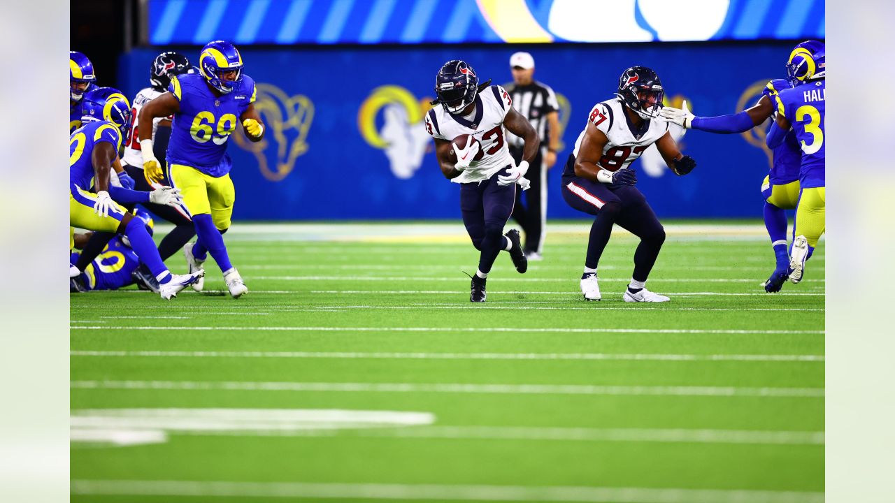 Houston Texans wide receiver Phillip Dorsett (4) carries the ball after a  reception during an NFL football game against the Cleveland Browns on  Sunday, December 4, 2022, in Houston. (AP Photo/Matt Patterson