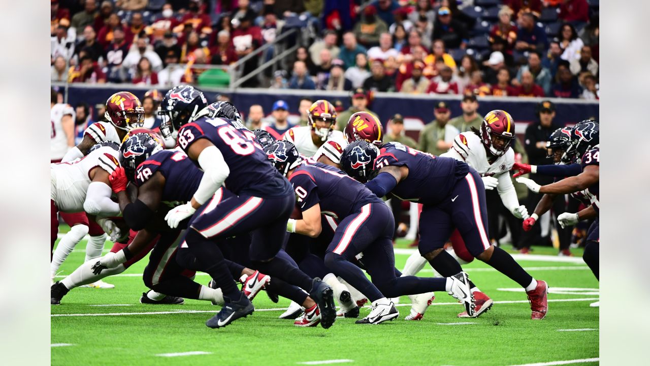 Washington Commanders fans before the NFL Football Game between the  Washington Commanders and the Houston Texans on Sunday, November 20, 2022,  at NRG Stadium in Houston, Texas. The Commanders defeated the Texans