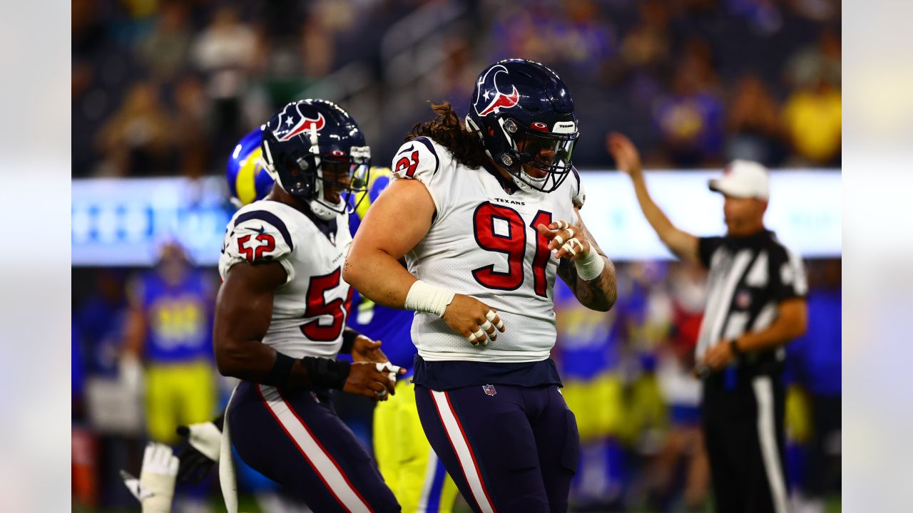 Houston Texans cornerback Derek Stingley Jr. (24) warms up before an NFL  preseason football game against the Los Angeles Rams Friday, Aug. 19, 2022,  in Inglewood, Calif. (AP Photo/Kyusung Gong Stock Photo - Alamy