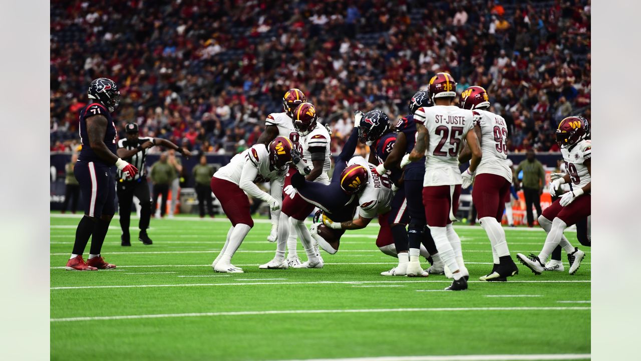 Washington Commanders fans before the NFL Football Game between the  Washington Commanders and the Houston Texans on Sunday, November 20, 2022,  at NRG Stadium in Houston, Texas. The Commanders defeated the Texans