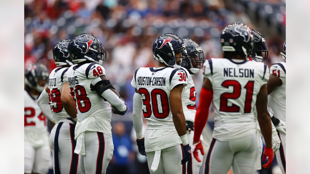 Houston, TX, USA. September 17, 2023: Houston Texans wide receiver Nico  Collins (12) and quarterback C.J. Stroud (7) celebrate their touchdown play  during a game between the Indianapolis Colts and the Houston