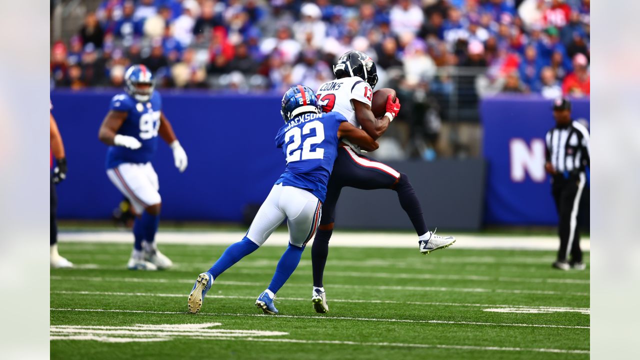 New York Giants linebacker Tomon Fox (49) walks off the field after an NFL  football game against the Houston Texans on Sunday, Nov. 13, 2022, in East  Rutherford, N.J. (AP Photo/Adam Hunger Stock Photo - Alamy