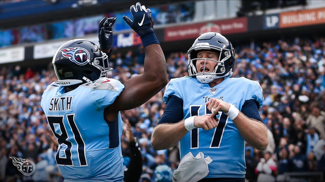 Tennessee Titans tight end Jonnu Smith #81 during an NFL football game  between the Los Angeles Chargers and the Tennessee Titans, Sunday, Oct. 20,  2019 in Nashville, Tenn. (Photo by Michael Zito/AP