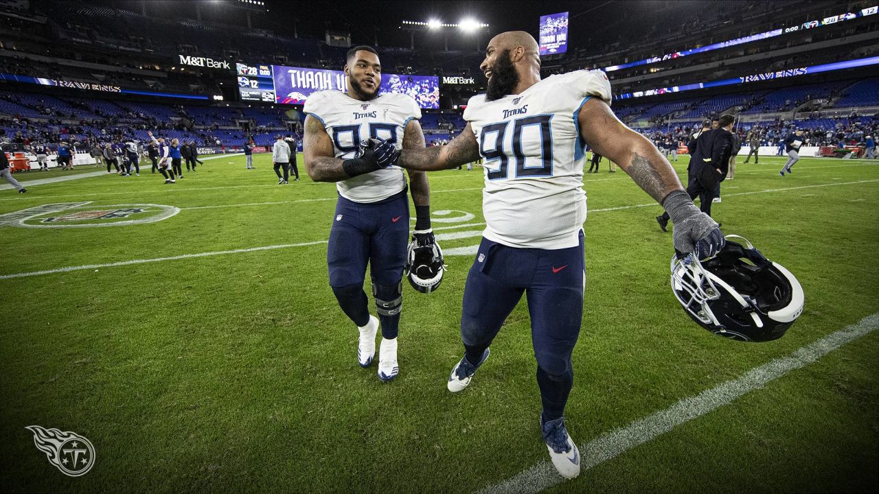 Tennessee Titans defensive tackle Jeffery Simmons (98) walks of the field  after signing autographs for fans after practice at the NFL football team's  training camp, Saturday, July 29, 2023, in Nashville, Tenn. (