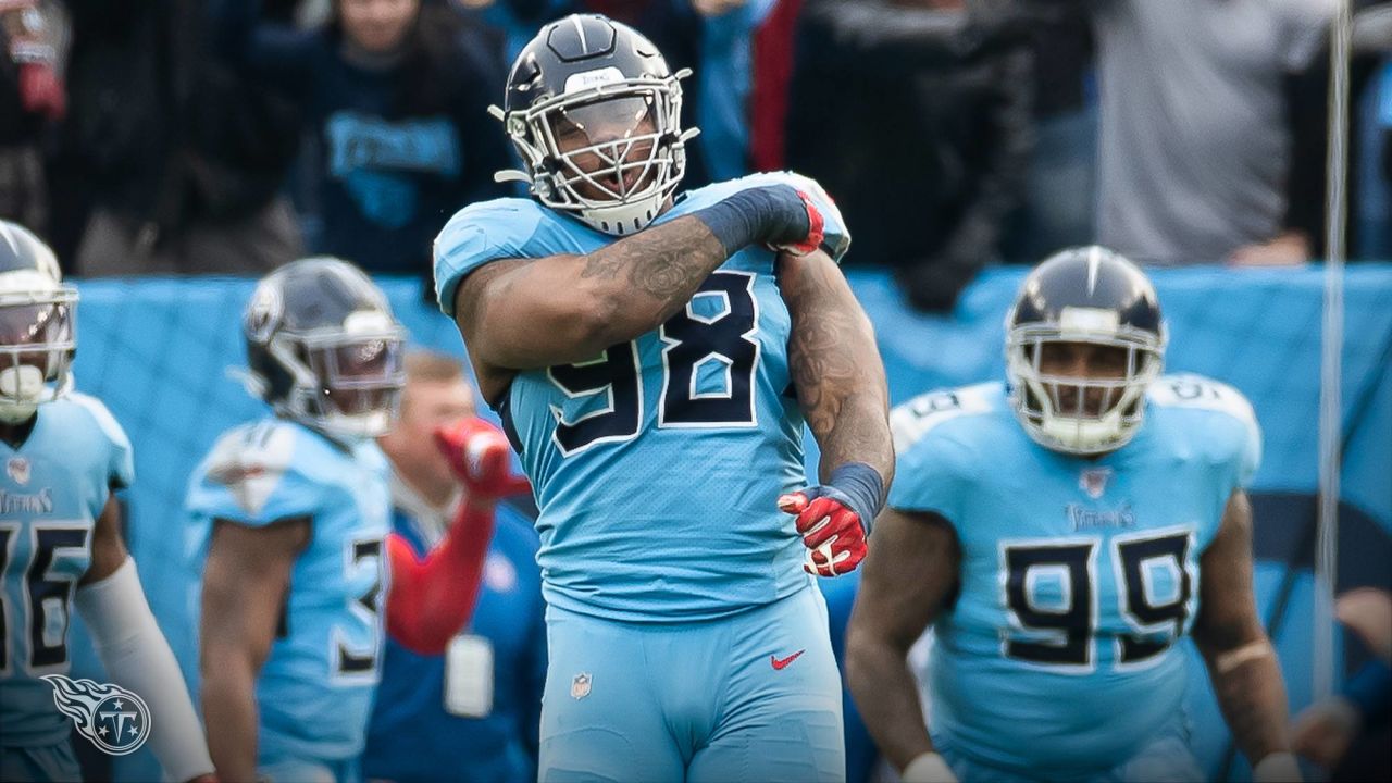 Tennessee Titans defensive tackle Jeffery Simmons holds the game ball as he  answers questions after an NFL football game against the Buffalo Bills  Monday, Oct. 18, 2021, in Nashville, Tenn. (AP Photo/Mark