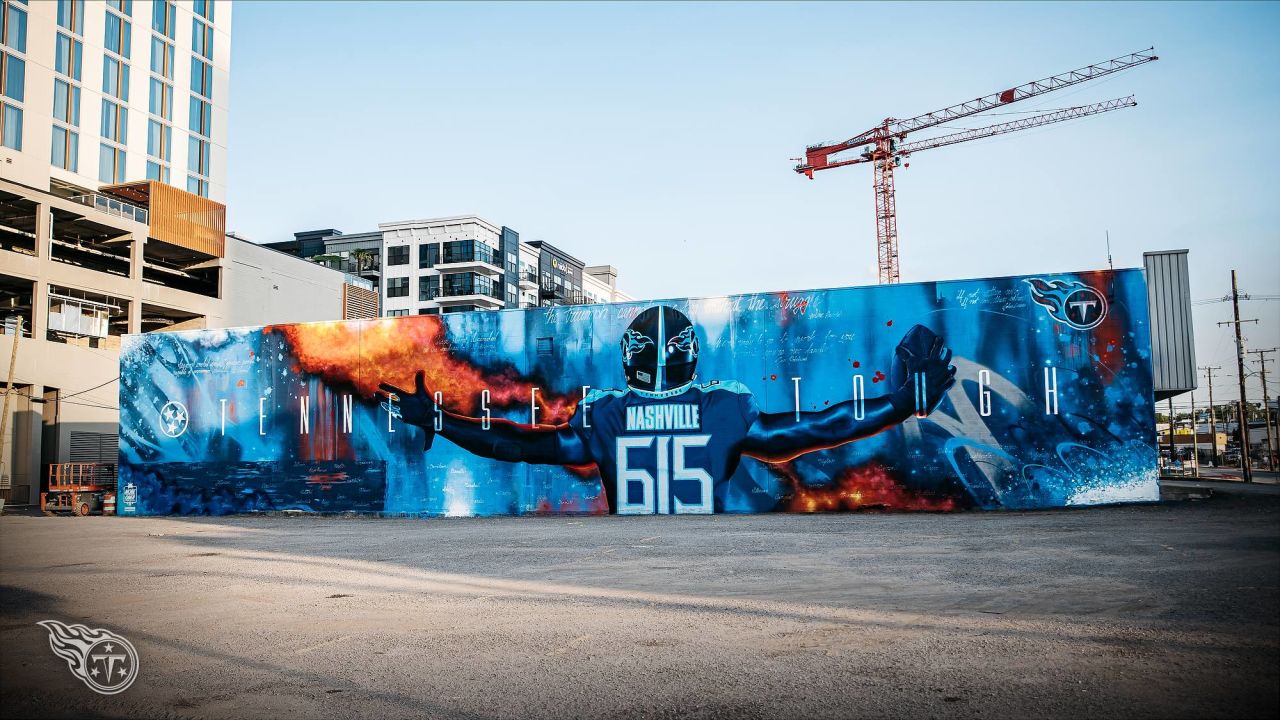 Titans-inspired mural with AR debuts in downtown Nashville