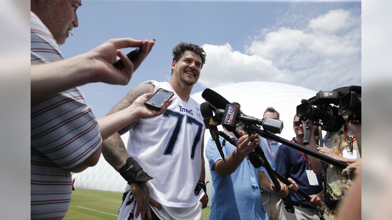 Titans LT Taylor Lewan Celebrates Contract Extension in Style