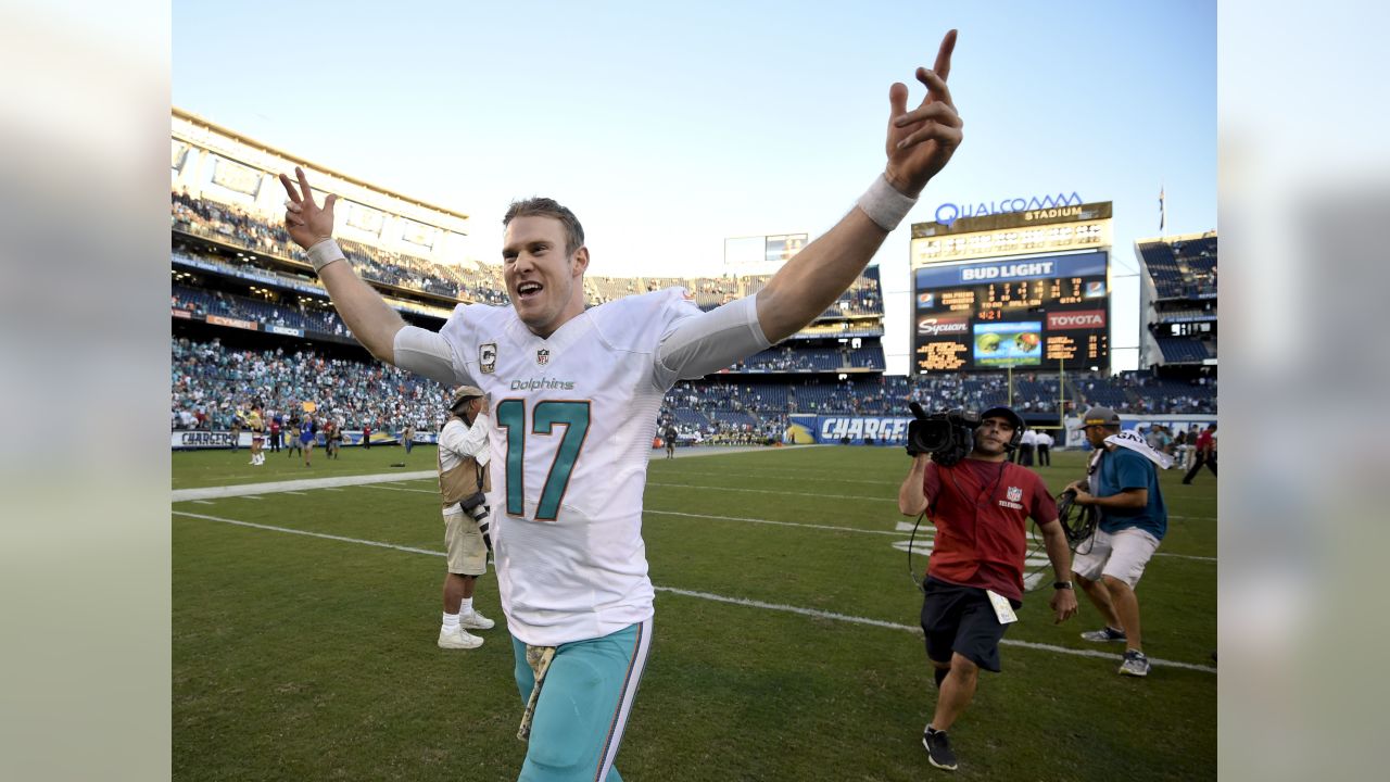 Miami Dolphins quarterback Ryan Tannenhill (17) calls a play in the huddle  during the first half against the Seattle Seahawks at Sun Life Stadium  November 25, 2012 in Miami, Florida. The Miami