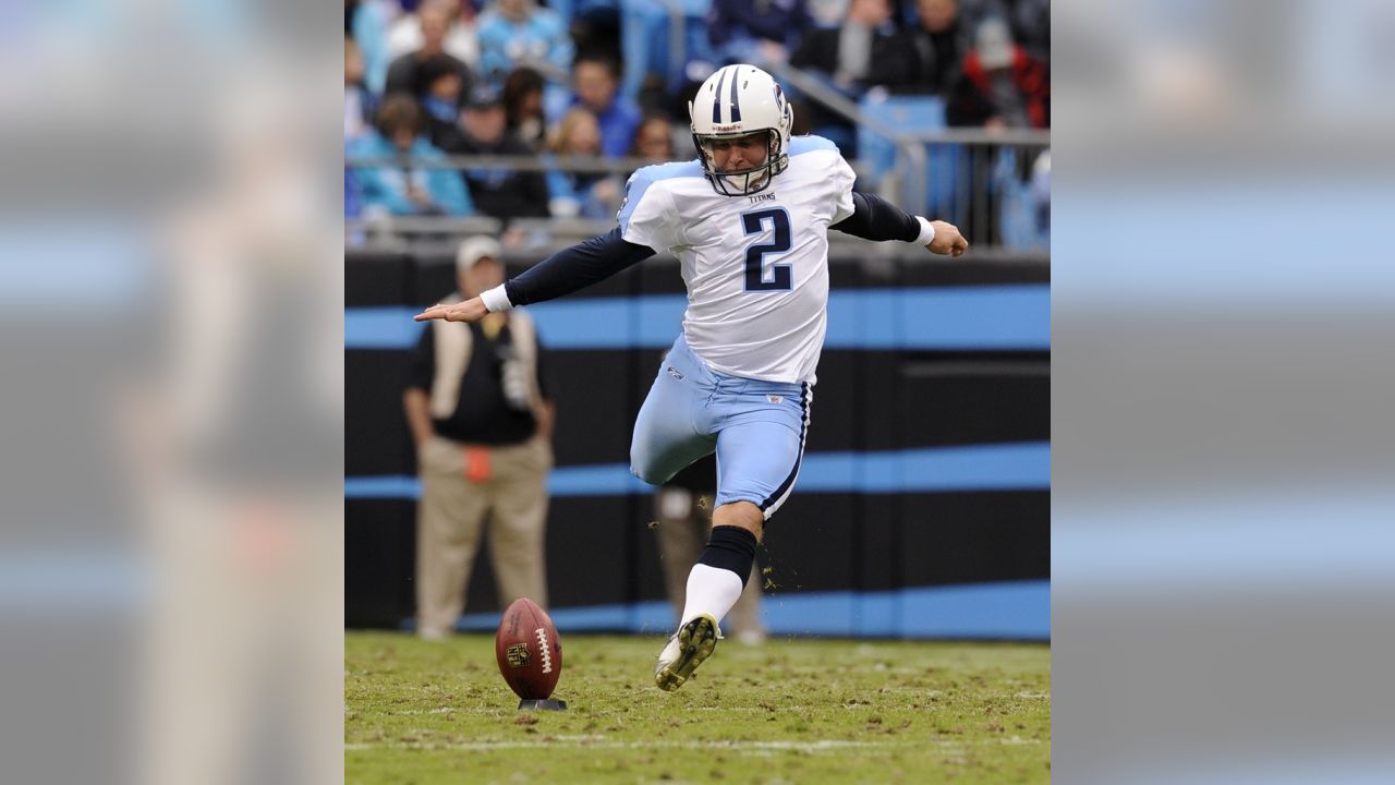 Tennessee Titans place kicker Rob Bironas gets ready to kick during  football training camp Tuesday, July 31, 2007 in Nashville, Tenn. Bironas  set a franchise record with four game-winning field goals in