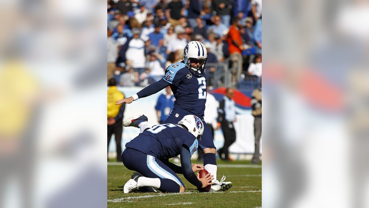 Tennessee Titans place kicker Rob Bironas gets ready to kick during  football training camp Tuesday, July 31, 2007 in Nashville, Tenn. Bironas  set a franchise record with four game-winning field goals in