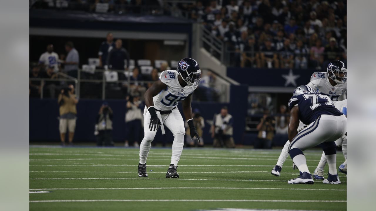 Dallas Cowboys defensive tackle Daniel Ross (93) sacks Tennessee Titans  quarterback Marcus Mariota (8) during the