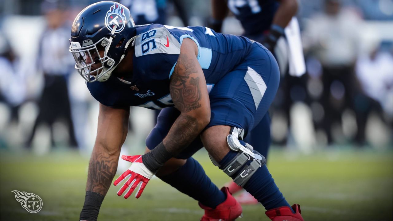 Tennessee Titans defensive tackle Jeffery Simmons holds the game ball as he  answers questions after an NFL football game against the Buffalo Bills  Monday, Oct. 18, 2021, in Nashville, Tenn. (AP Photo/Mark