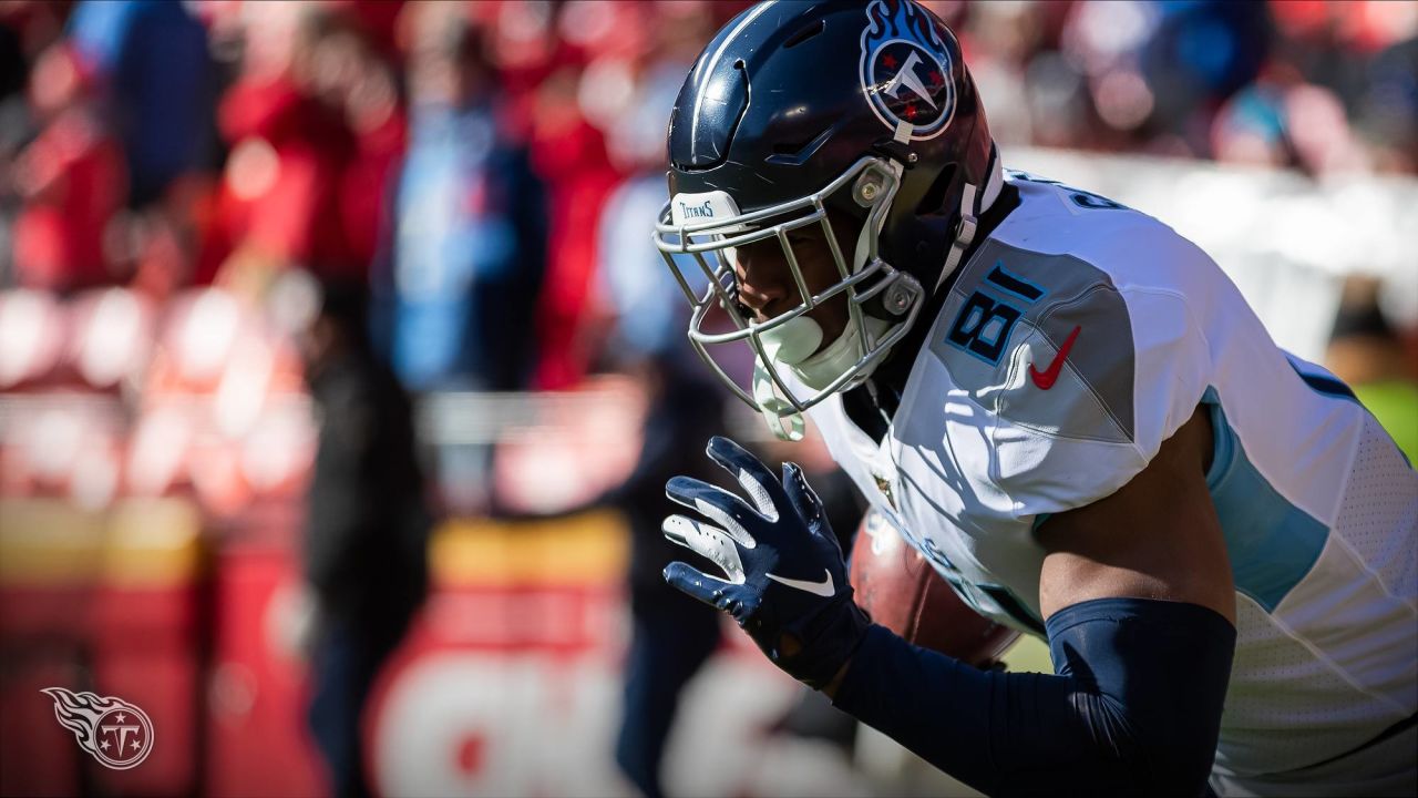 Tennessee Titans tight end Jonnu Smith (81) celebrates his touchdown with  his team during the second half of an NFL football game against the Dallas  Cowboys, Monday, Nov. 5, 2018, in Arlington