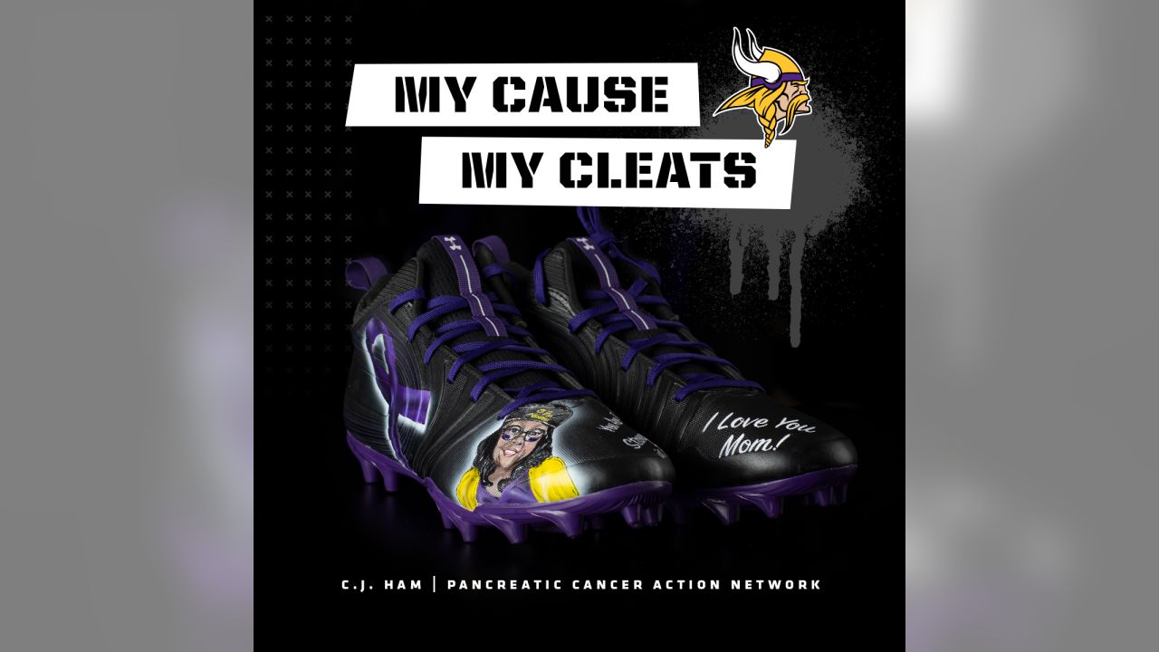 Vikings' C.J. Ham Honors Mother's Memory With Custom Cleats