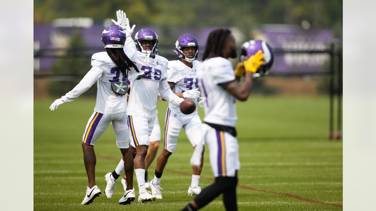 EAGAN, MN - JULY 27: Minnesota Vikings quarterback Sean Mannion (14) makes  a pass during the first day of Minnesota Vikings Training Camp at TCO  Performance Center on July 27, 2022 in