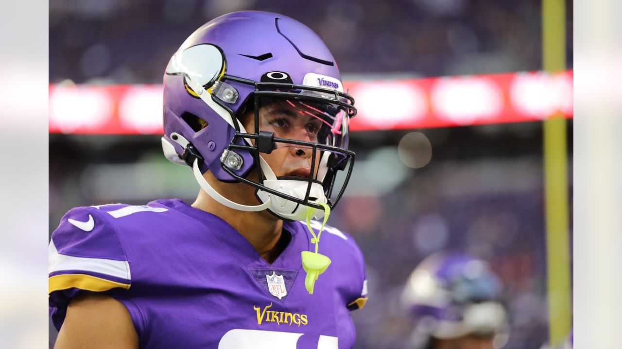 Minnesota Vikings defensive tackle T.Y. McGill (76) looks on