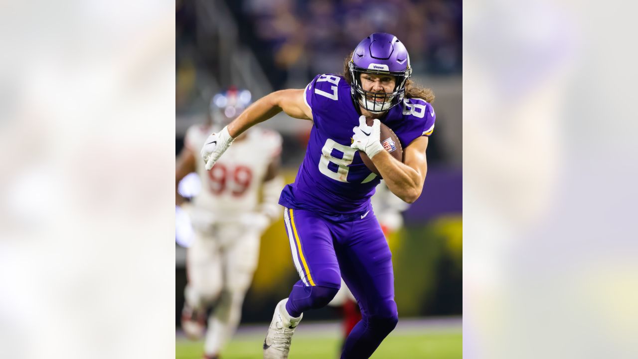 Minnesota Vikings wide receiver Jacob Copeland (28) warms up