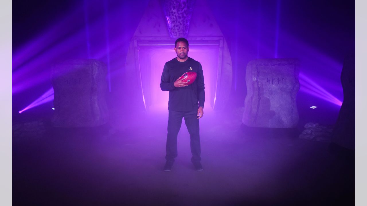 Kevin Williams stopped during Vikings Museum tour for a specific exhibit