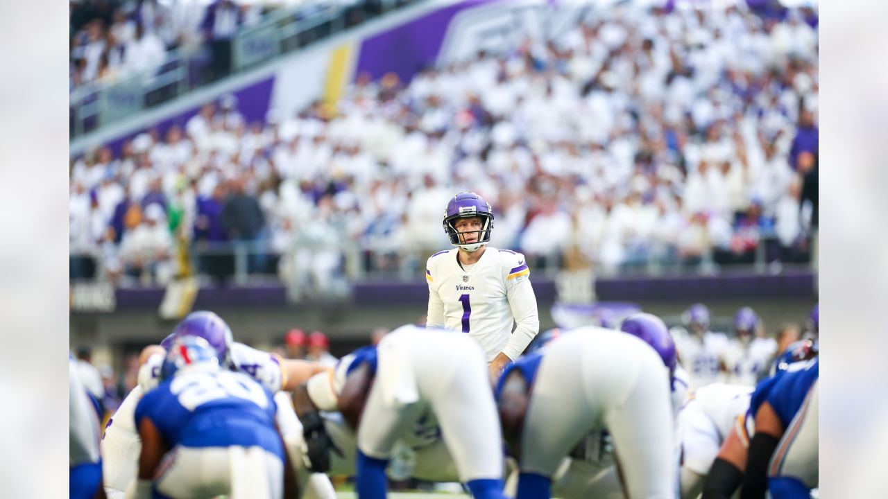 Minnesota Vikings offensive tackle Vederian Lowe leaves the field after  their loss to the Las Vegas Raiders in an NFL preseason football game,  Sunday, Aug. 14, 2022, in Las Vegas. (AP Photo/John