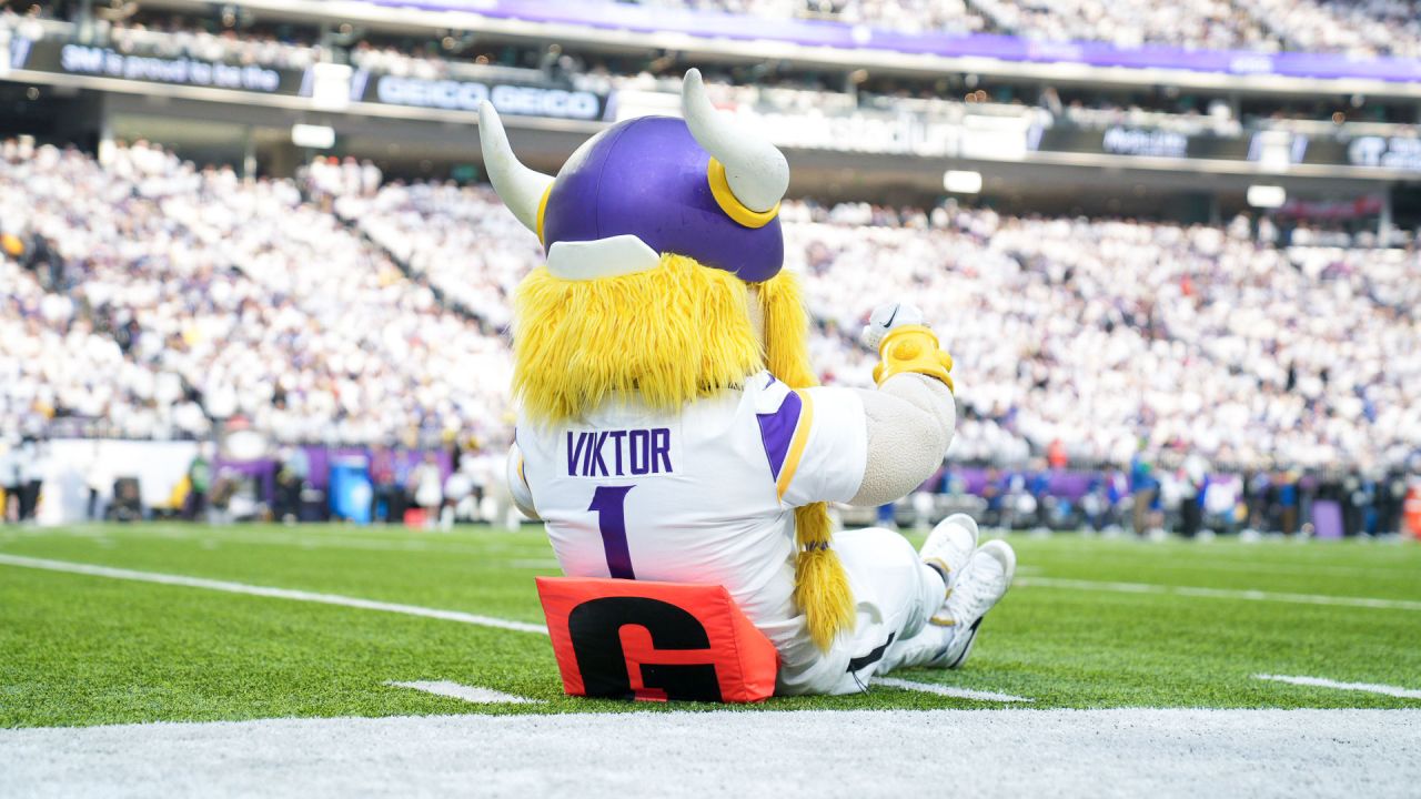 MINNEAPOLIS, MN - DECEMBER 24: Minnesota Vikings mascot Viktor The