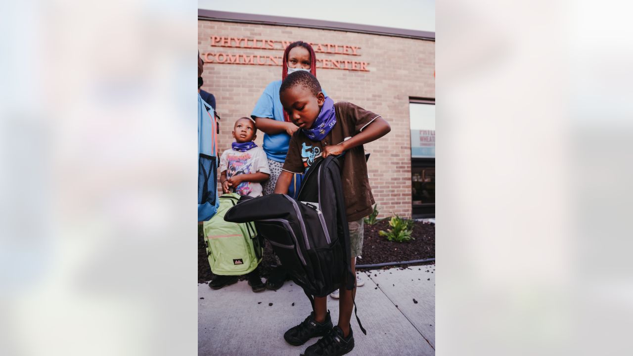 Justin Jefferson Has Back(pack)s of Students Heading to School