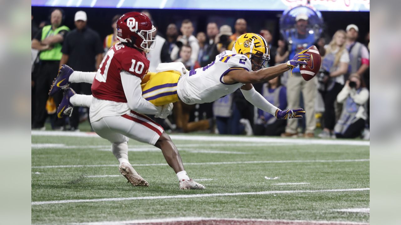 Women's LSU Tigers #18 Justin Jefferson Purple Game 2020 NFL Draft