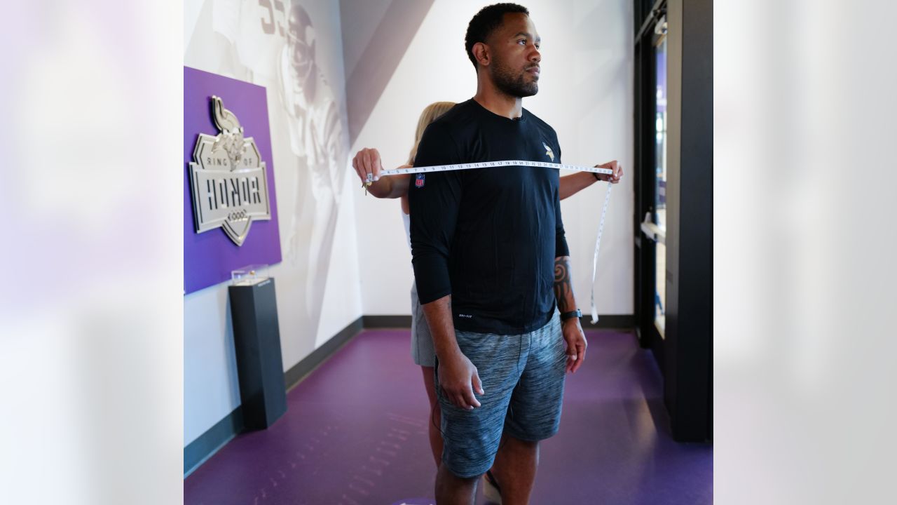 Kevin Williams stopped during Vikings Museum tour for a specific exhibit