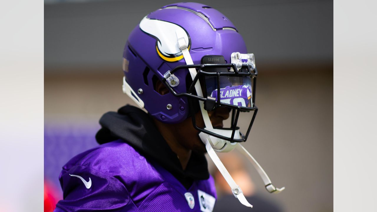 Minnesota Vikings cornerback Andrew Booth Jr. warms up before their game  against the San Francisco 49ers during an NFL preseason football game,  Saturday, Aug. 20, 2022, in Minneapolis. (AP Photo/Craig Lassig Stock