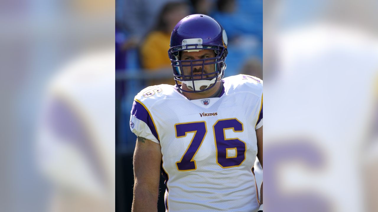 Minnesota Vikings left guard Steve Hutchinson is seen during football  training camp July 31, 2006, in Mankato, Minn. Matt Birk is back at center,  Hutchinson was the biggest free-agent deal of the