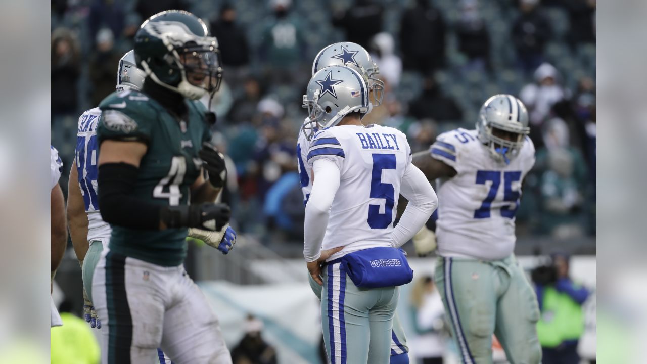 Philadelphia Eagles defensive end Chris Long (56) walks on the sidleline  during an NFL football game against the Dallas Cowboys, Sunday, Nov. 19,  2017, in Arlington, Texas. (AP Photo/Michael Ainsw …