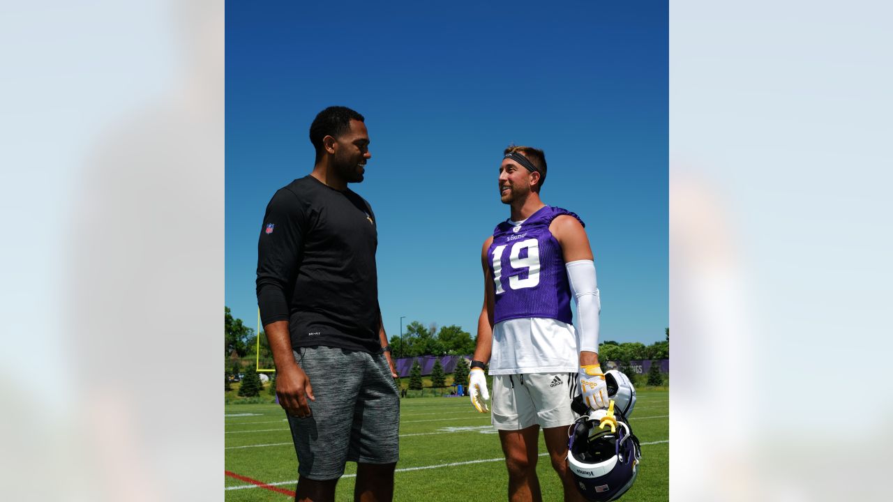 Kevin Williams stopped during Vikings Museum tour for a specific exhibit