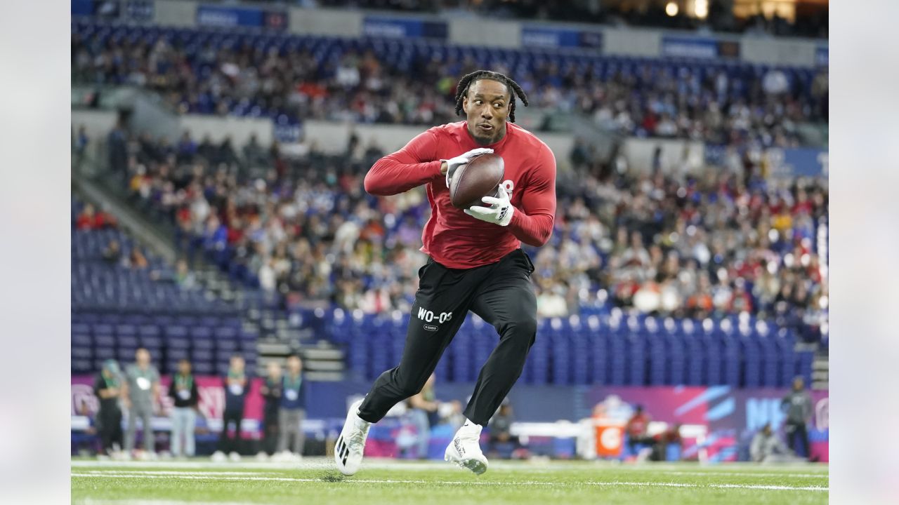 Minnesota Vikings wide receiver Jacob Copeland (28) warms up