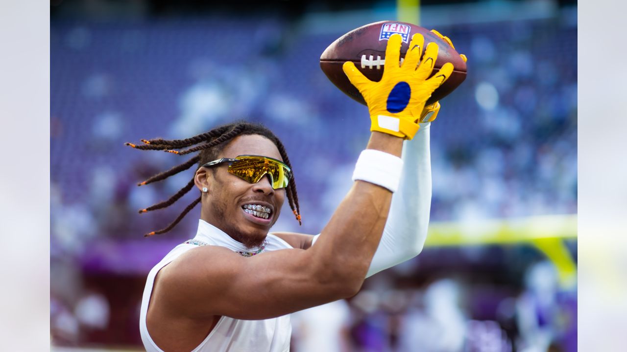 Minnesota Vikings wide receiver Justin Jefferson (18) plays during an NFL  football game against the Cincinnati Bengals Sunday, Sept. 12, 2021, in  Cincinnati. (AP Photo/Jeff Dean Stock Photo - Alamy