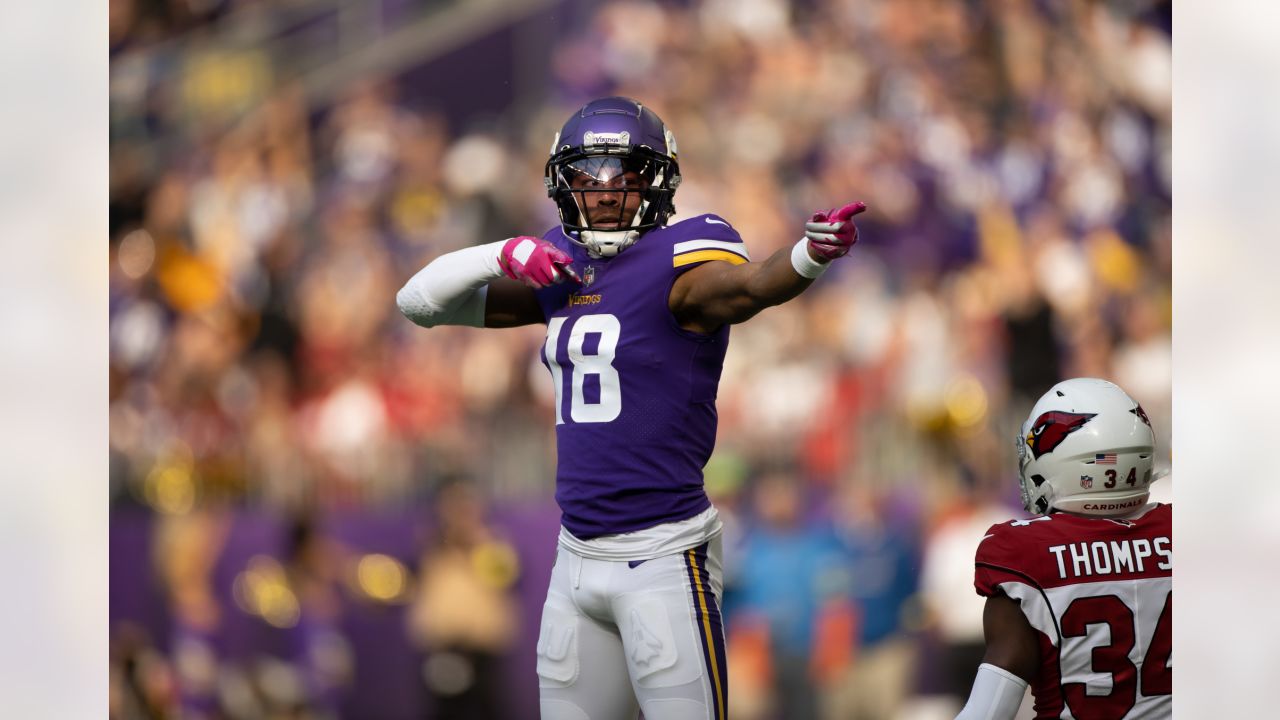 Minnesota Vikings wide receiver Justin Jefferson (18) plays during an NFL  football game against the Cincinnati Bengals Sunday, Sept. 12, 2021, in  Cincinnati. (AP Photo/Jeff Dean Stock Photo - Alamy