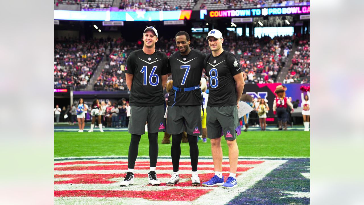 NFC long snapper Andrew DePaola (42) of the Minnesota Vikings looks on  during the flag football event at the Pro Bowl Games, Sunday, Feb. 5, 2023,  in Las Vegas. (Doug Benc/AP Images