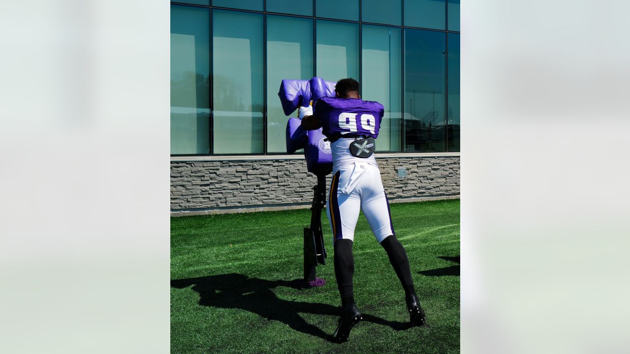 A helmet from the Vikings' 1961 inaugural season, at the new Minnesota  Vikings Museum, scheduled to open in time for training camp, on July 10,  2018, in Eagan, Minn. (Photo by Aaron