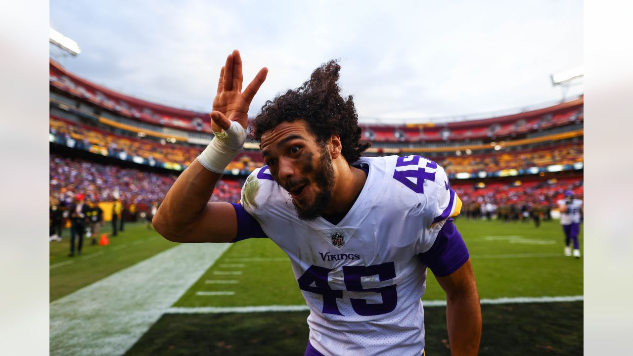 Minnesota Vikings safety Harrison Smith (22) intercepts the ball from the  New York Jets during the first half of an NFL football game Sunday, Dec. 4,  2022 in Minneapolis. (AP Photo/Stacy Bengs