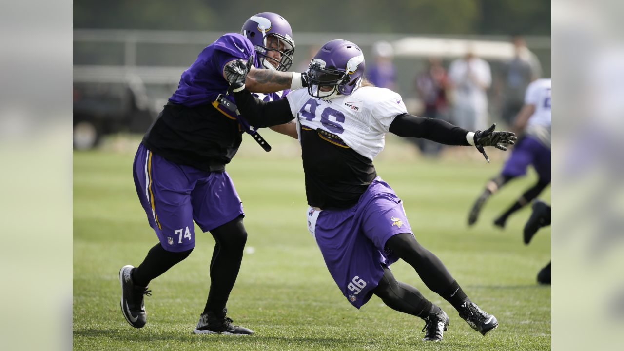 Minnesota Vikings running back Alexander Mattison takes part during the NFL  football team's training camp which opened with rookies and select veterans  Tuesday July 23, 2019, in Eagan, Minn. (AP Photo/Jim Mone