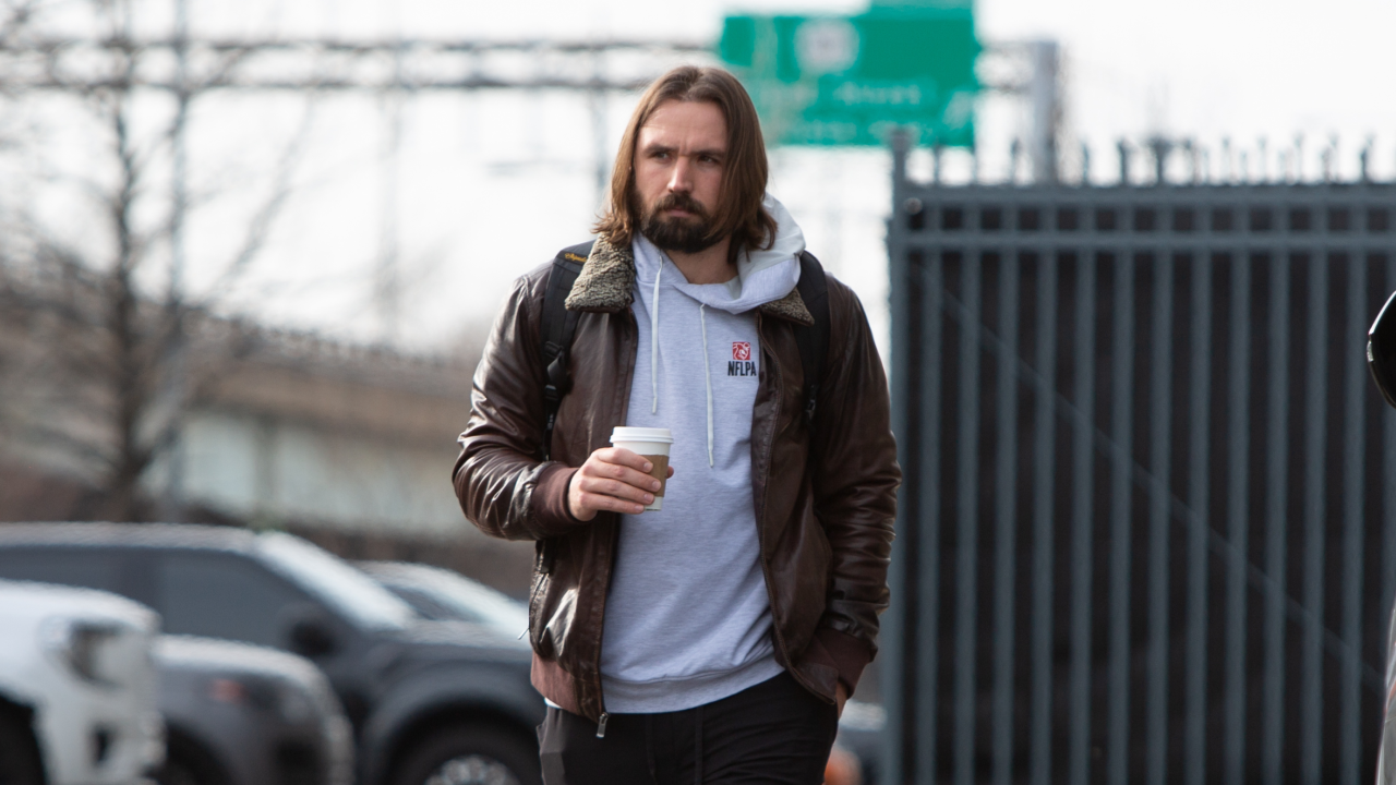 Gardner Minshew wore an aviator jacket for game vs. Jets and