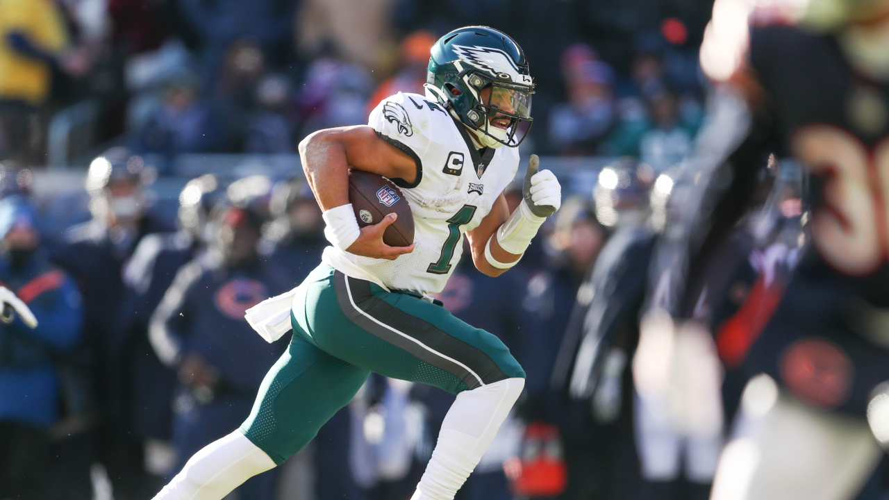 Philadelphia Eagles QB Jalen Hurts Completes Historic Day with Late TD to  Seal Win - Sports Illustrated Philadelphia Eagles News, Analysis and More