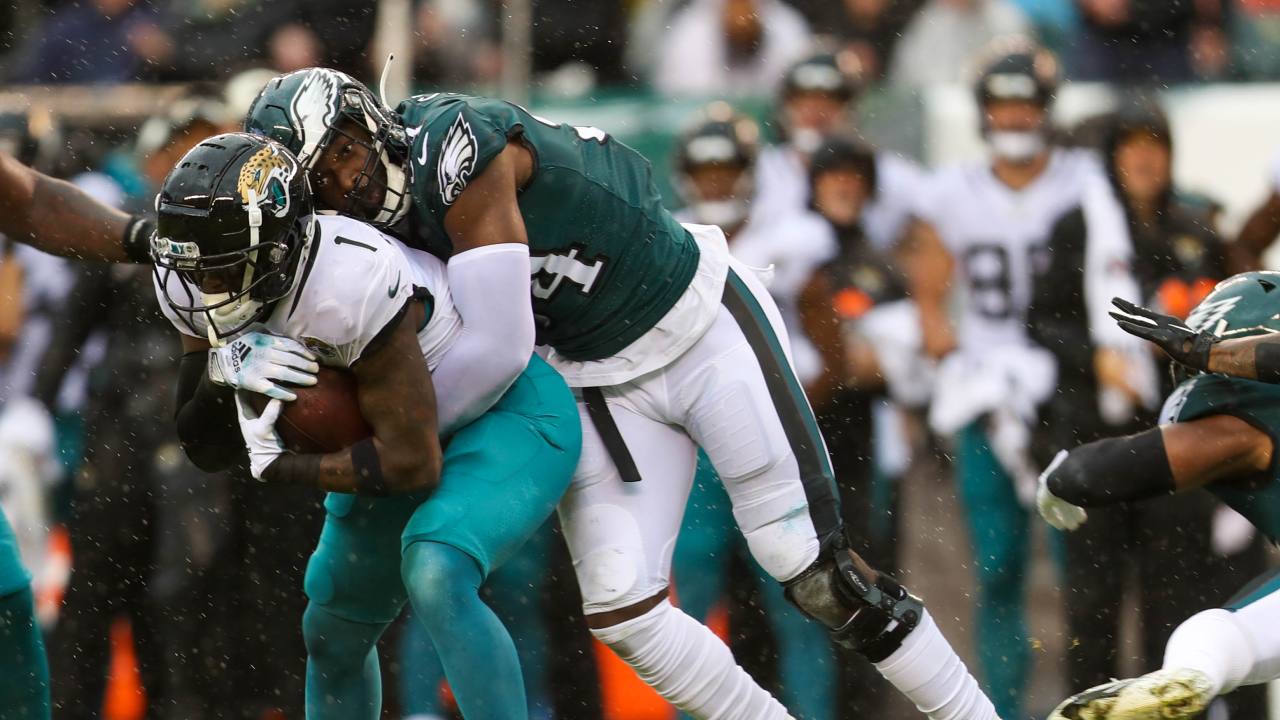 Philadelphia Eagles wide receiver Britain Covey (18) looks on during the NFL  football game against the Jacksonville Jaguars, Sunday, Oct. 2, 2022, in  Philadelphia. (AP Photo/Chris Szagola Stock Photo - Alamy