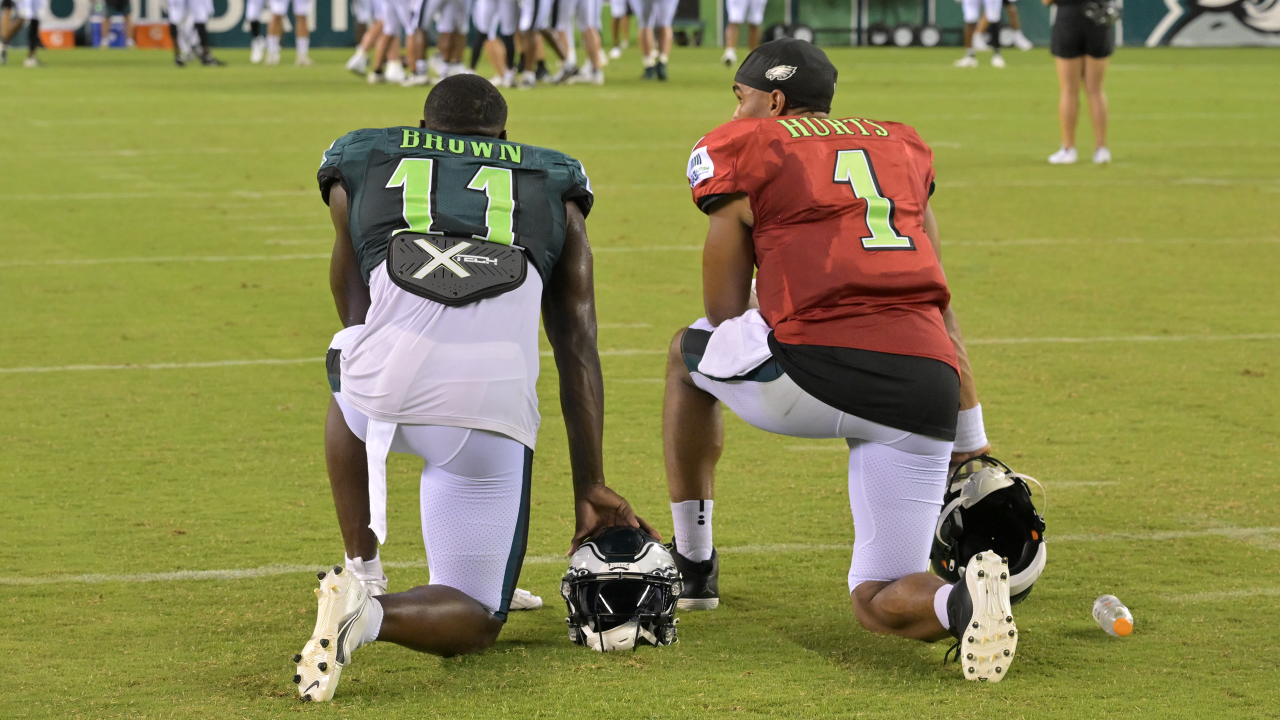 Eagles training camp: A.J. Brown shines again in open practice at the Linc  - The Athletic