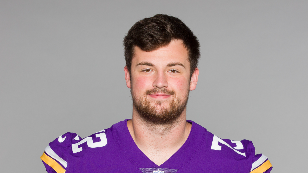 MINNEAPOLIS, MN - NOVEMBER 24: Minnesota Vikings offensive linemen Ezra  Cleveland (72) is introduced