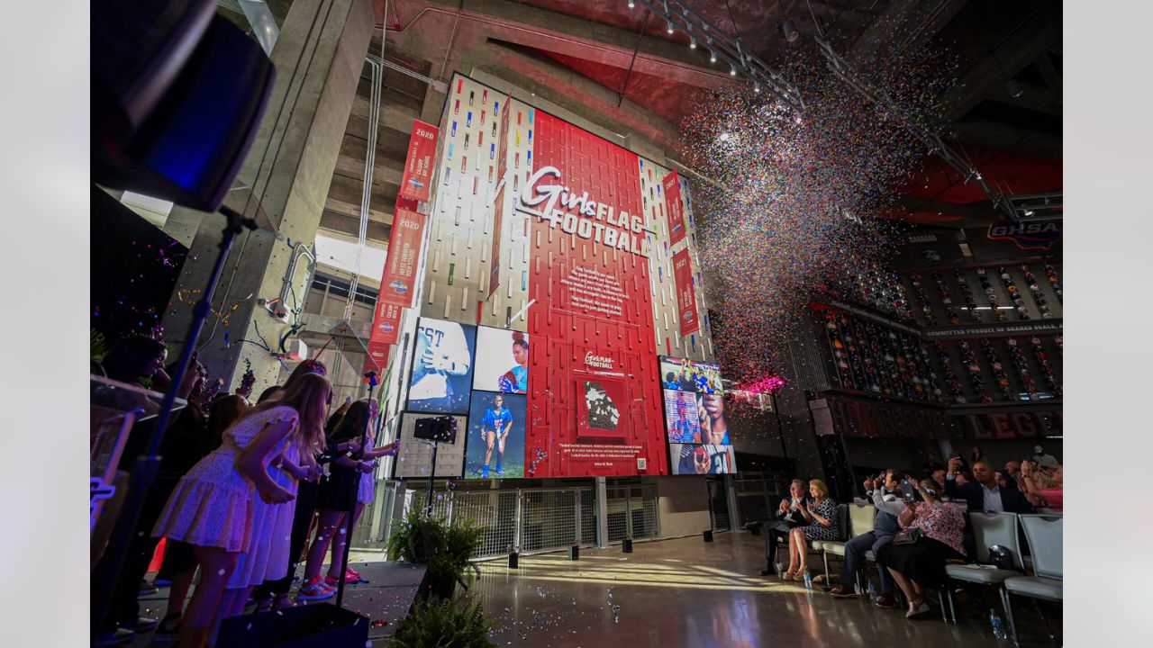 Girls Flag Football Wall Unveil at Mercedes-Benz Stadium