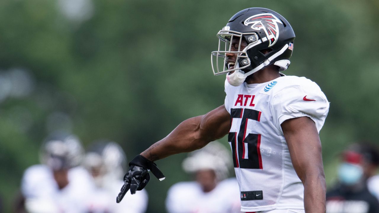 Atlanta Falcons safety Jaylinn Hawkins (32) runs during an NFL football  game against the Washington Commanders, Sunday, November 27, 2022 in  Landover. (AP Photo/Daniel Kucin Jr Stock Photo - Alamy