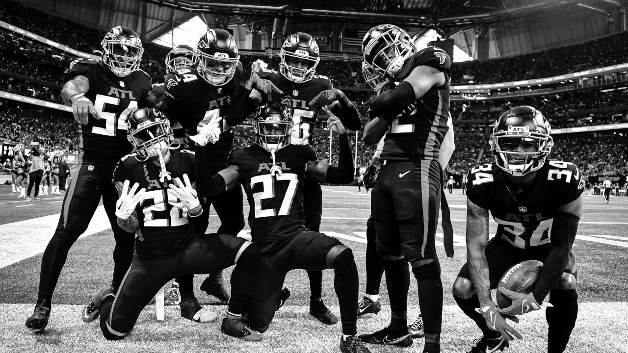 Atlanta Falcons cornerback Mike Ford (28) works during the first